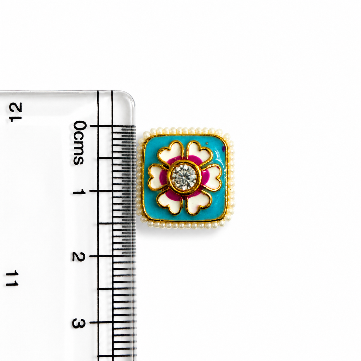 Kundan Rakhi charm square sky(CK025) - 1 Pcs