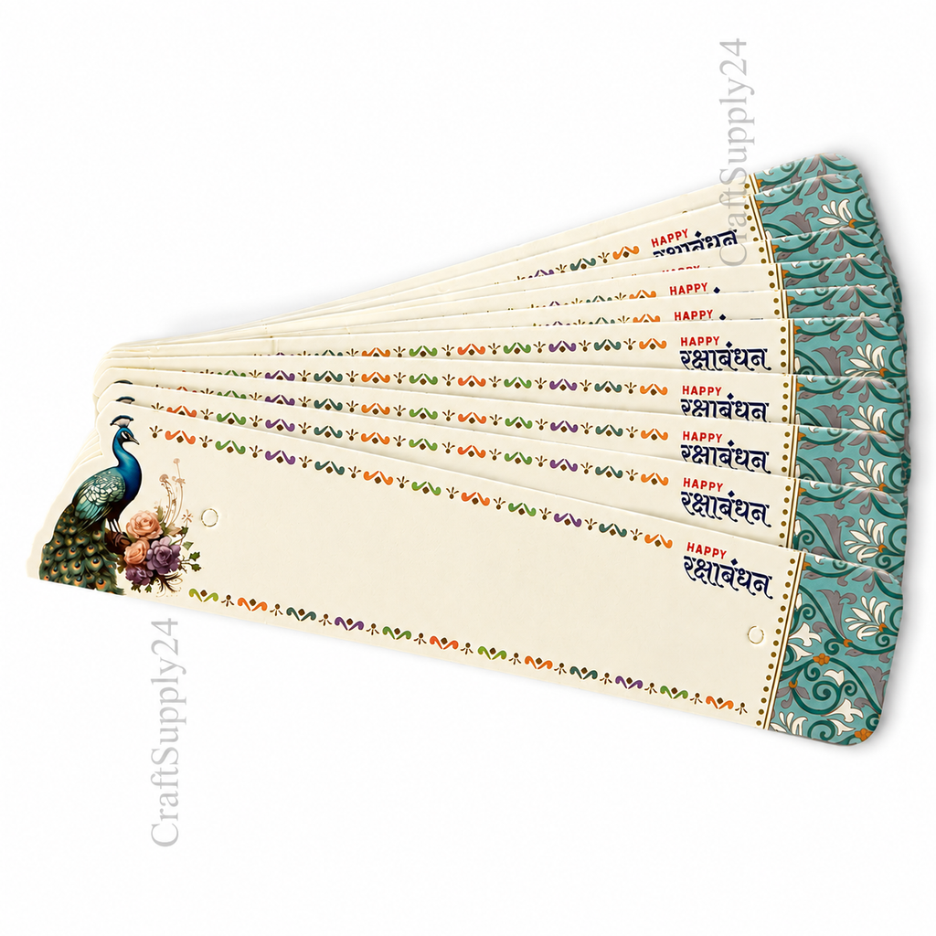 Rakhi Packing Strips/Cards with Plastic Bags (CK037) - 10 Pcs