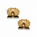 White Lotus Meenakari Green Leaf Charm(CK022) - 2 Pcs