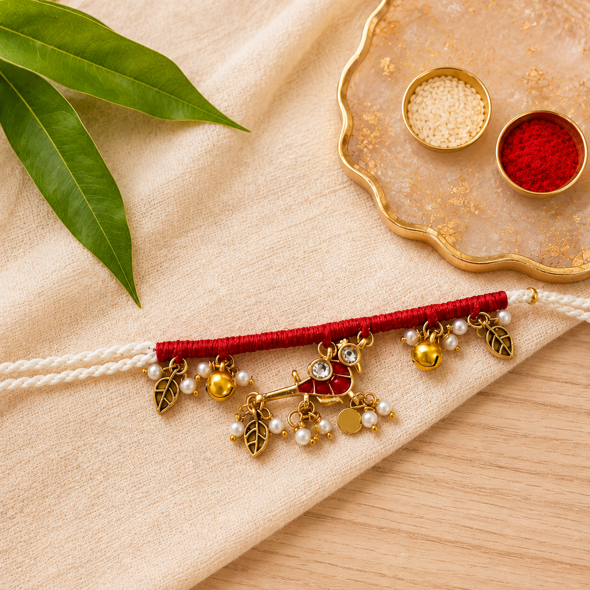 Blue Pink Bird Meenakari Gold Charm - 2 Pcs