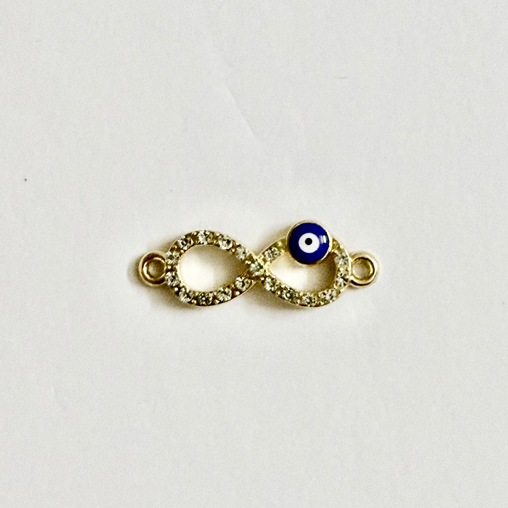 Infinity Evil eye diamond Gold charm(CK026) - 1 Pcs