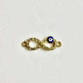Infinity Evil eye diamond Gold charm(CK026) - 1 Pcs