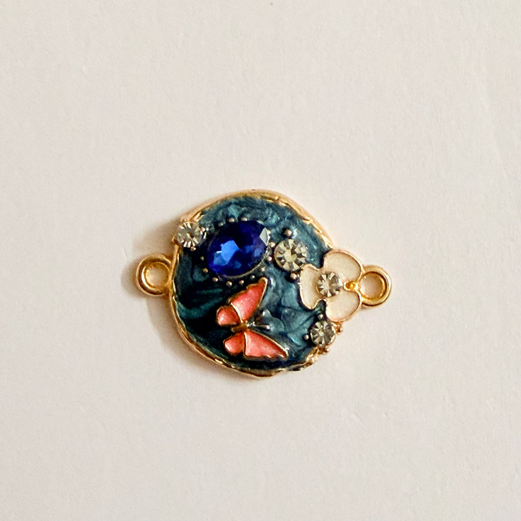 Blue Butterfly Enamel Rakhi Charm(CK027) - 1 Pcs